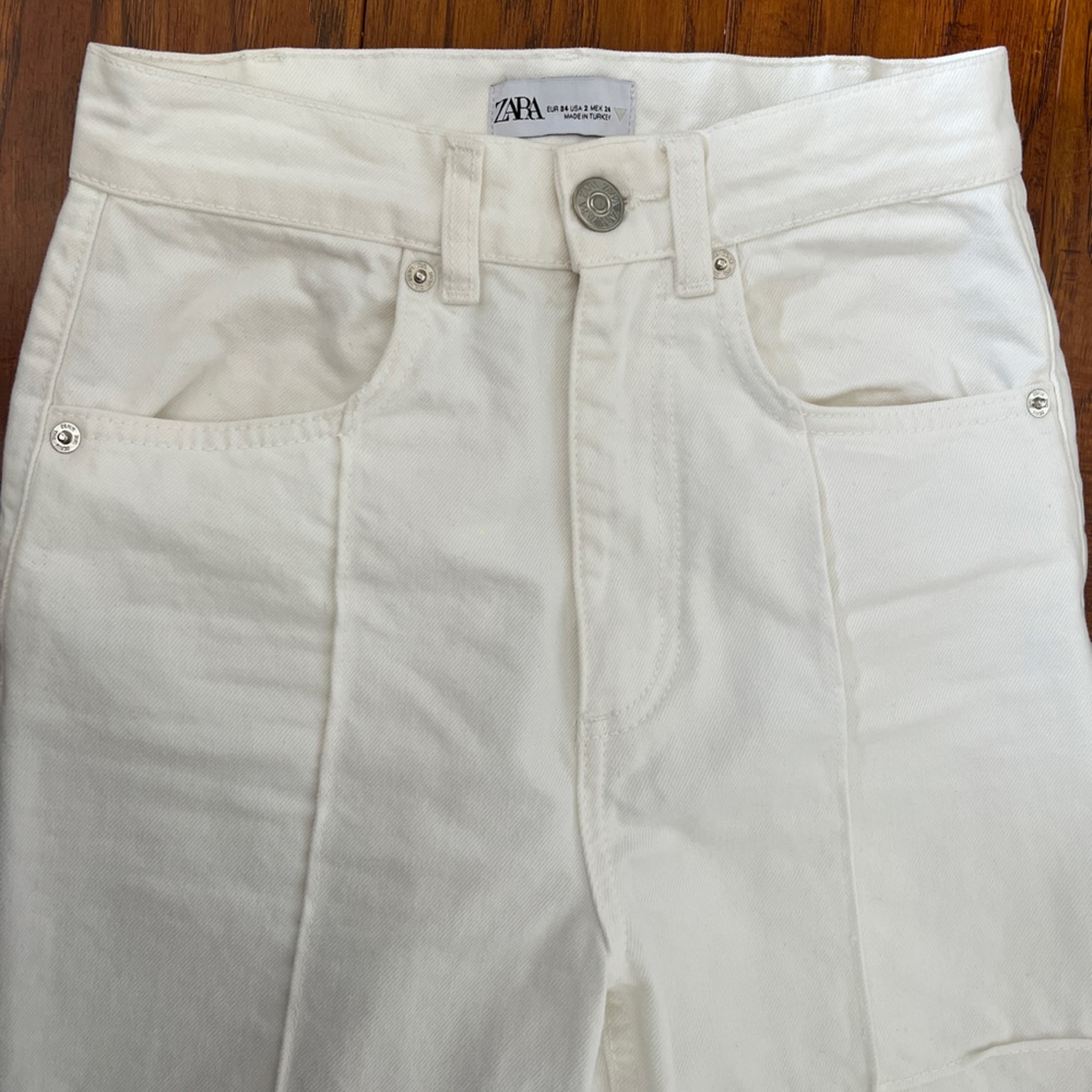 Zara Straight Leg Patchwork Jean - image 2